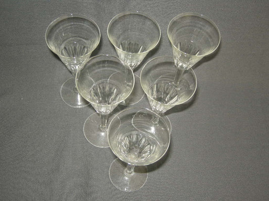 glas - kristal diverse glazen 001b. 6 glazen met geslepen been en facetten in kelk
