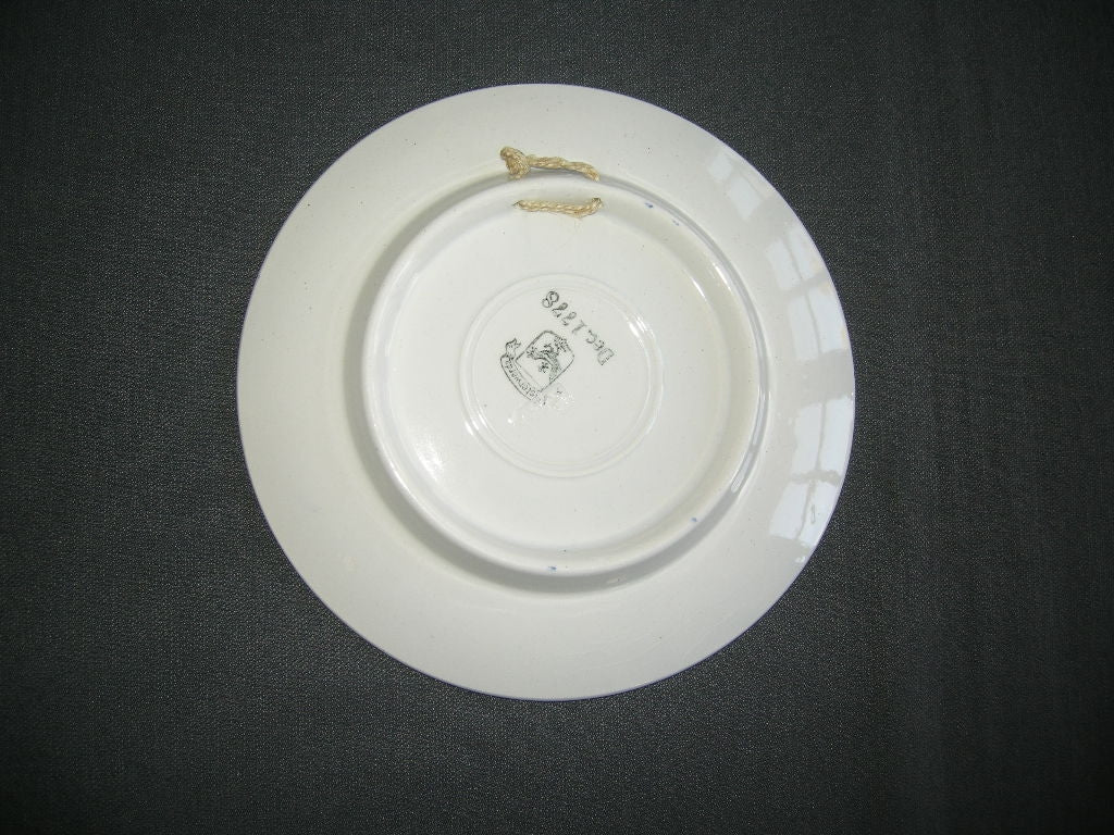 Elsterwerda Keramik blauw - witte wandborden 002. doorsnee 18 cm.