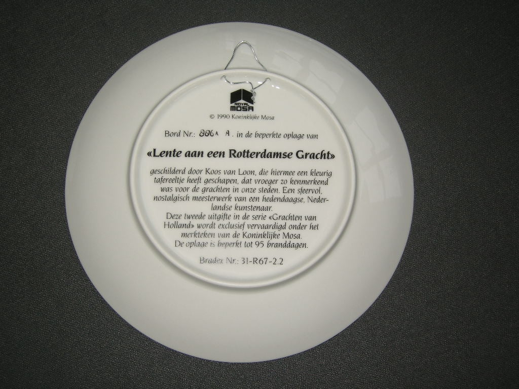 MOSA wandborden Grachten van Holland 002. Lente aan een Rotterdamse Gracht