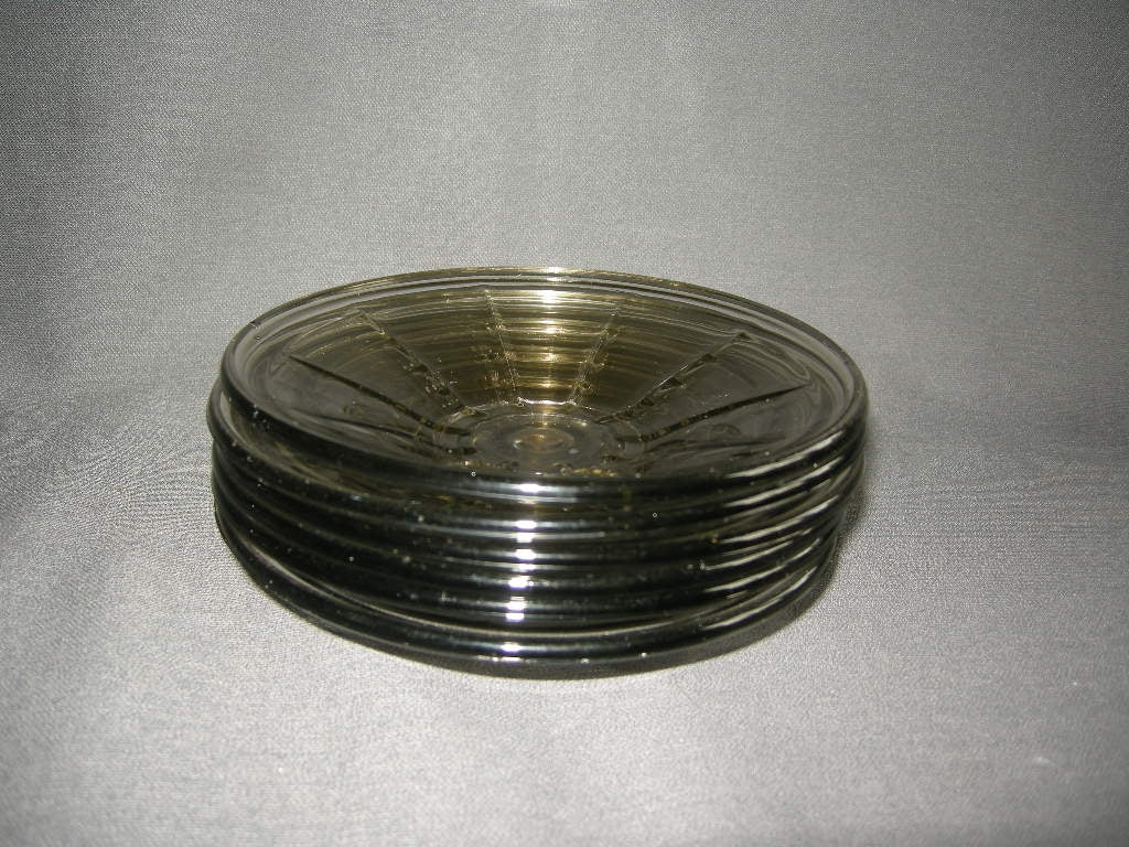 glas - kristal smoke 002. gebaksbordjes
