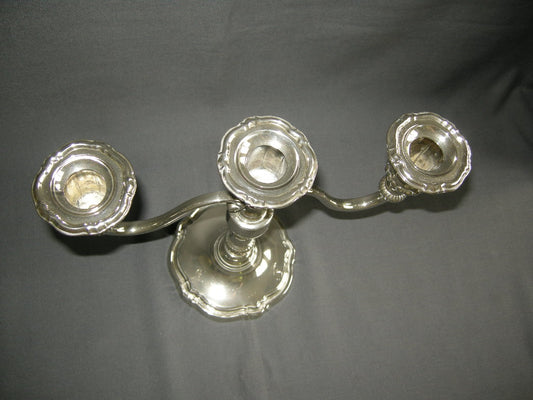 brocante verchroomd 002. lage kandelaar