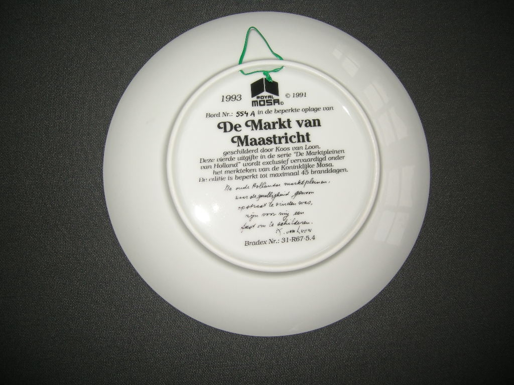 MOSA wandborden De marktpleinen van Holland 003. De Markt van Maastricht