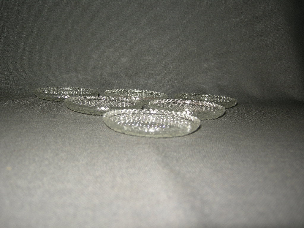 glas - kristal petitfourbordjes 003. set van 6 bordjes