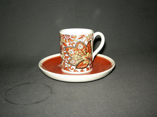 Royal Sphinx Paisley kop & schotel espresso oranje/bruin