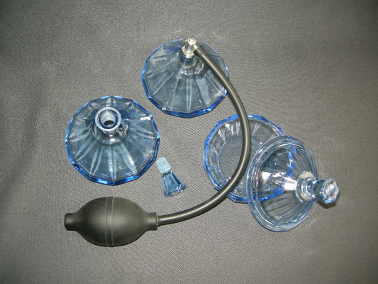 glas - kristal lichtblauw glas 006. 3-delige kaptafelset
