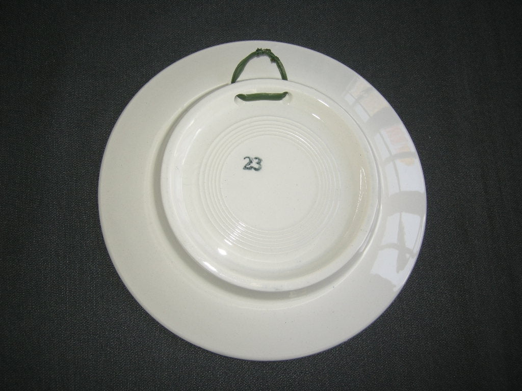 Elsterwerda Keramik blauw - witte wandborden 005. doorsnee 18 cm.