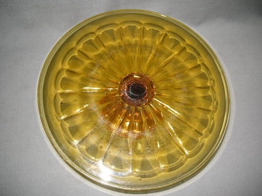 glas - kristal geel 007. schaal op voet