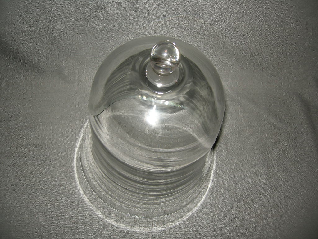 Gebruikt glas - kristal stolpen en schalen met stolp 008. stolp