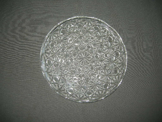 Gebruikt glas - kristal presenteerschalen 014. rond plat schaaltje