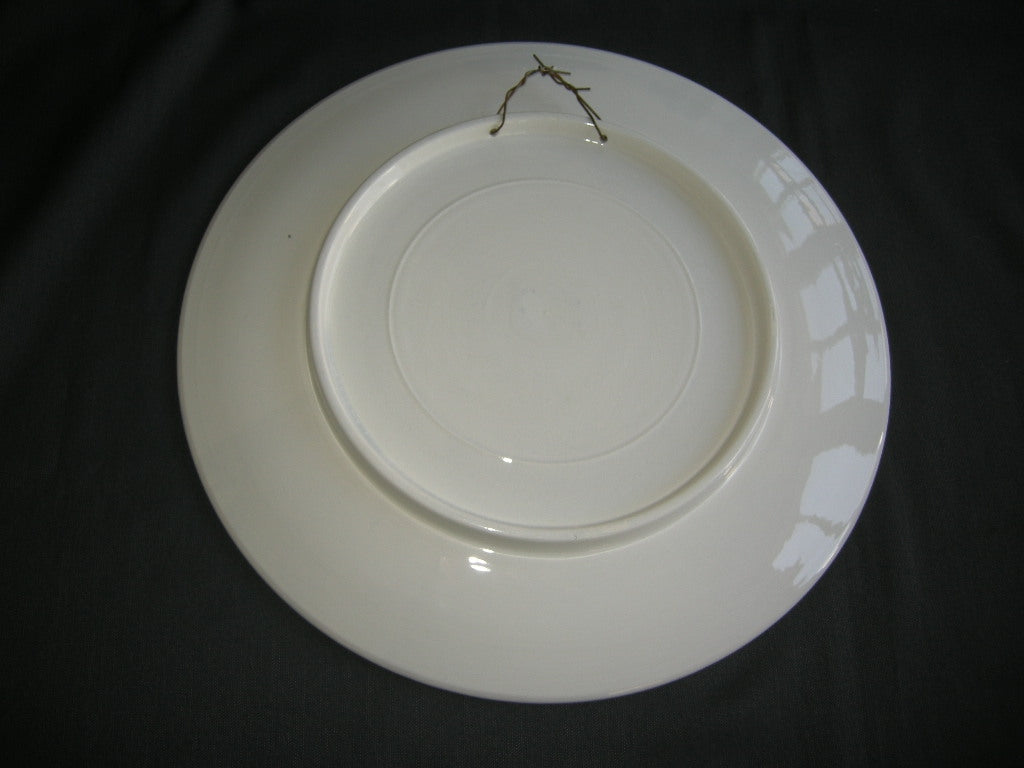 Elsterwerda Keramik blauw - witte wandborden 016. doorsnee 39,5 cm.