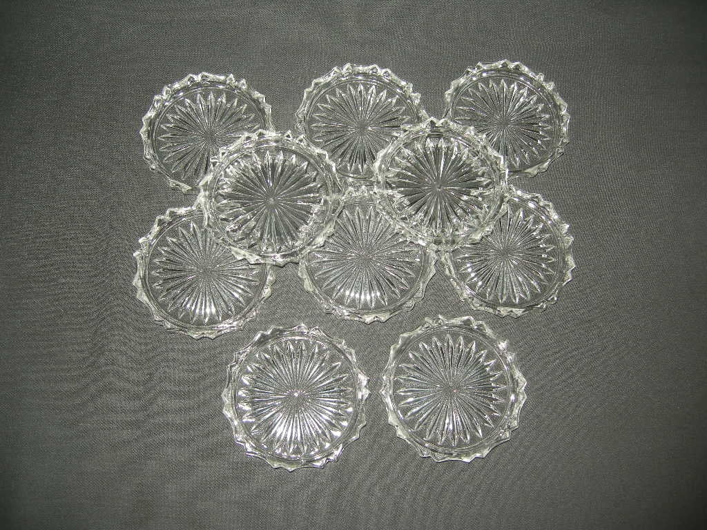 glas - kristal onderzetters 021. 10 onderzetters