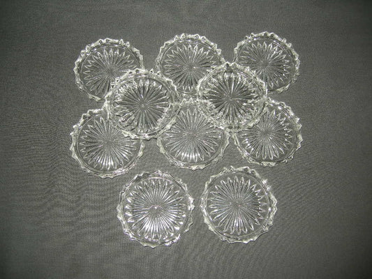 glas - kristal onderzetters 021. 10 onderzetters
