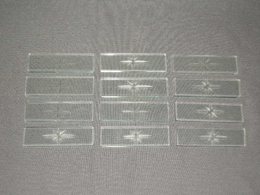 glas - kristal messenleggers 003. 12 stuks