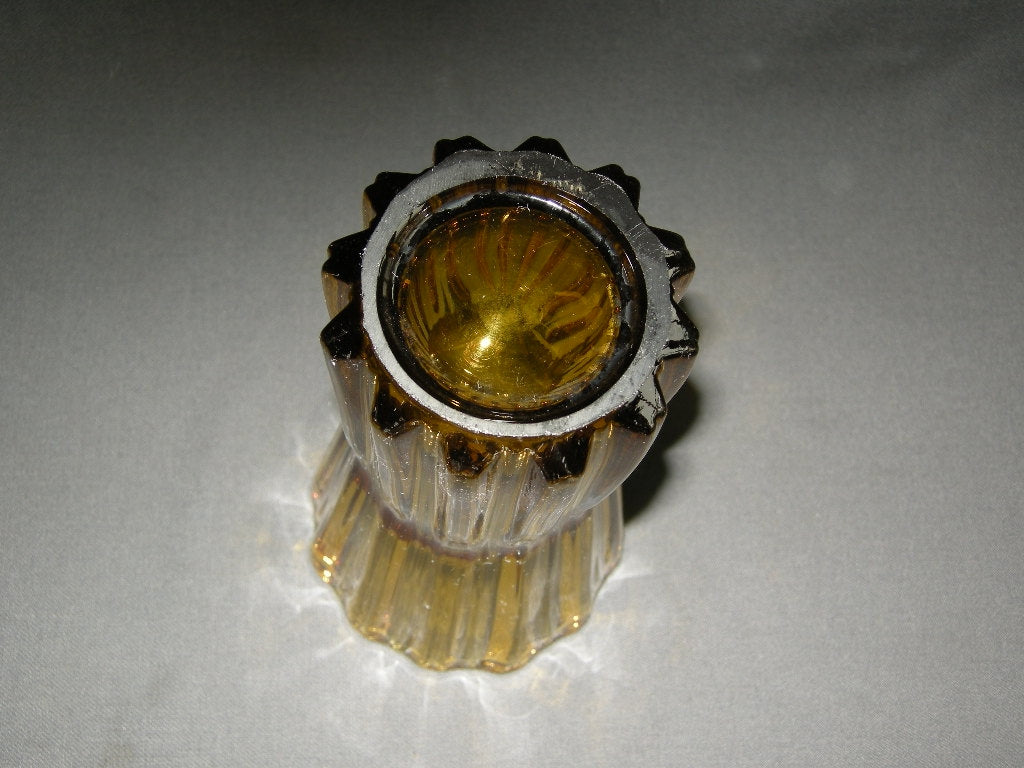 gebruikt glas - kristal geel 033. vaas
