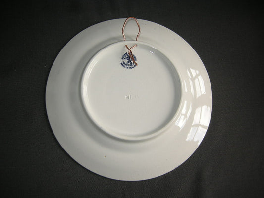 Societe Ceramique Napoleon blauw bord nr. 12 Vive l'Empereur