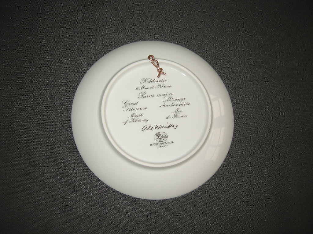 Hütschenreuther van de maand bordje O16 cm. serie 2 Februar