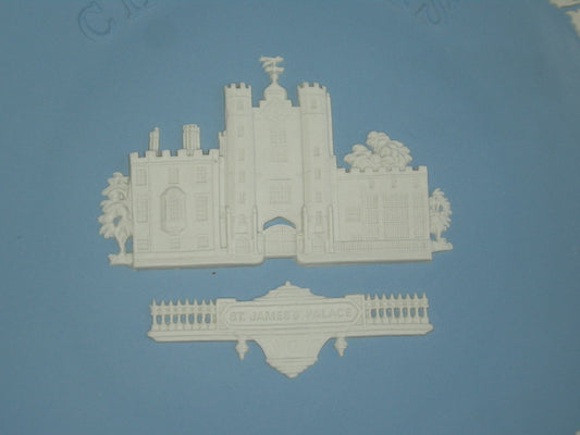 Wedgwood Jasperware blauw 030. bord Christmas 1980