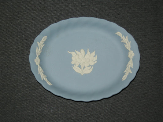 Wedgwood Jasperware blauw 066. ovaal schaaltje