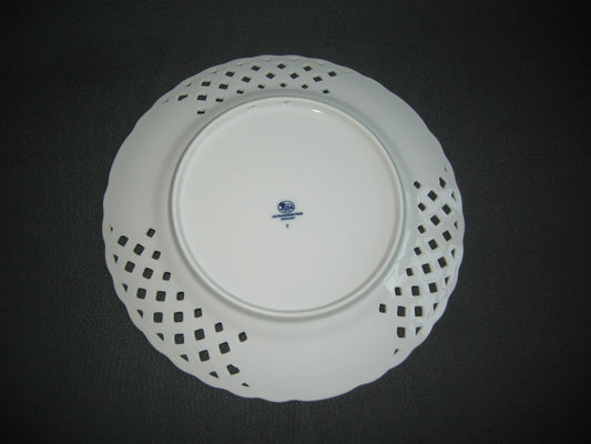 Hütschenreuther Blau Zwiebelmuster ajour bord O25,5 cm.