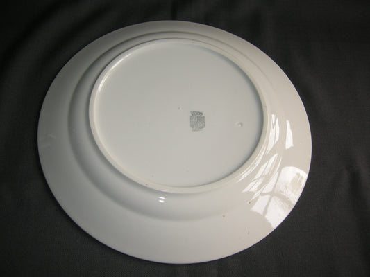 Faiencerie D'onnaing (Nord) roomwit - kobaltblauw bord / schaal O26,5 cm.