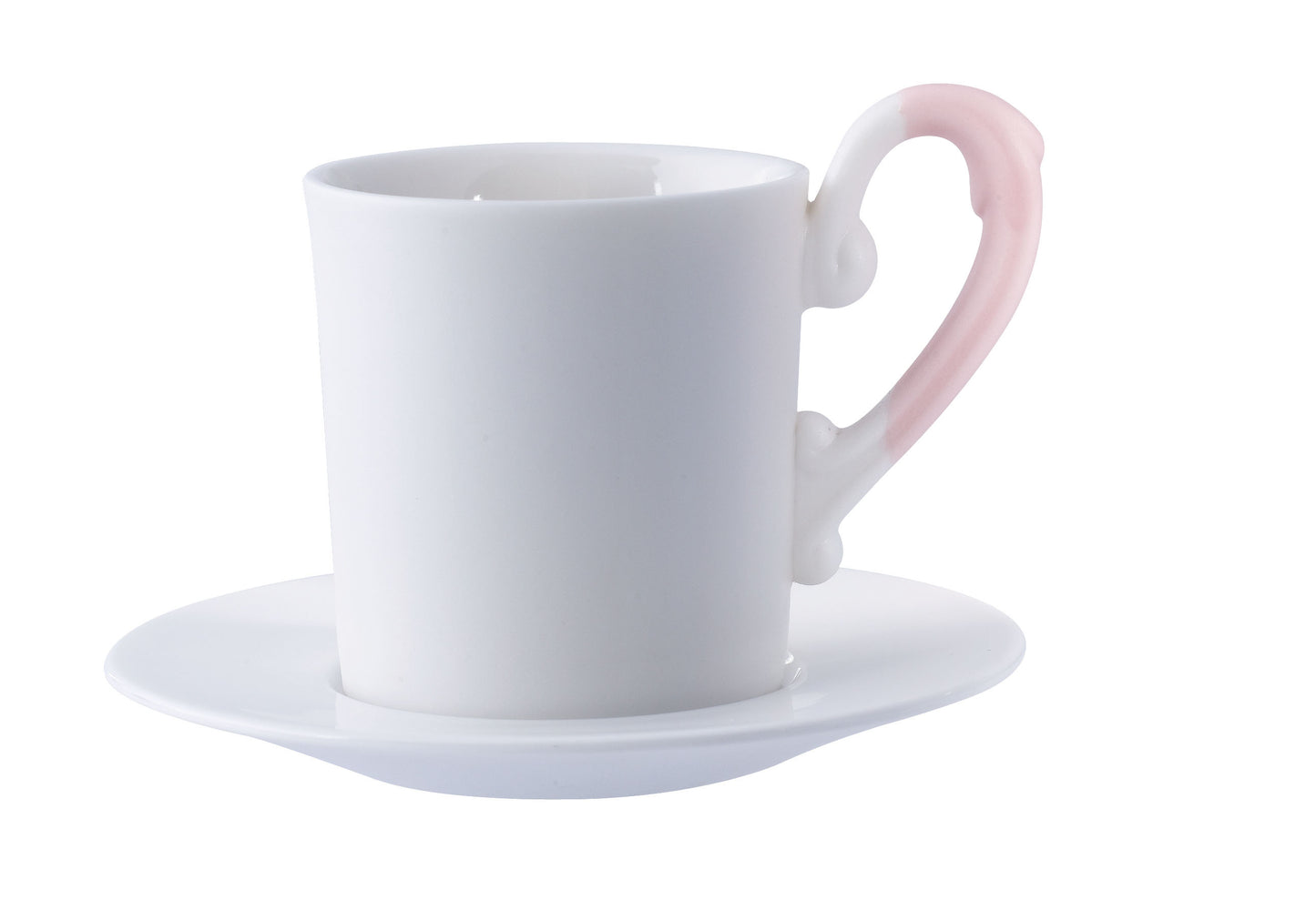 LOVERAMICS Miix Espresso kop en schotel (wit-rose) 120ml