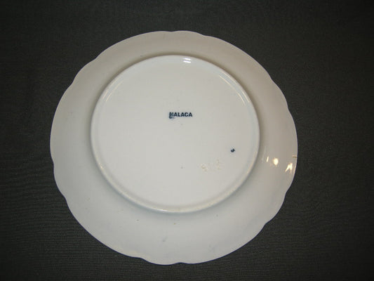Petrus Regout Malaga blauw met geschulpte rand bord b O23,5 cm.