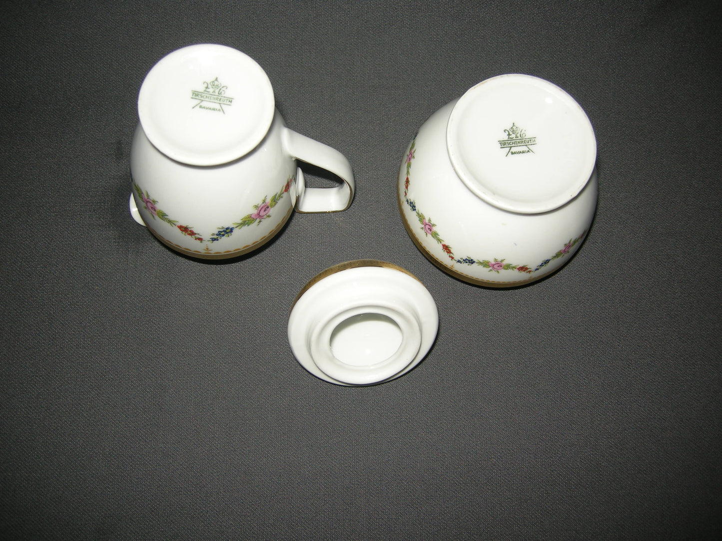 Tirschenreuth wit met goud en bloemguirlandes roomstel