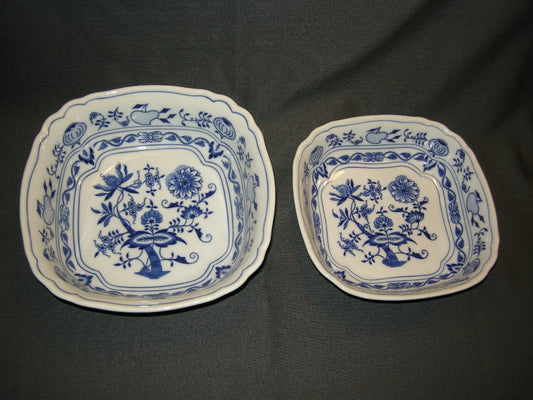 Diverse Zwiebelmuster décor vierkante schaal 18,5 cm.