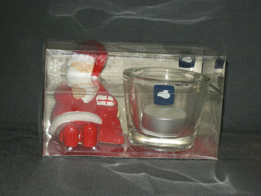 LEONARDO Klaus theelichthouder met kerstman