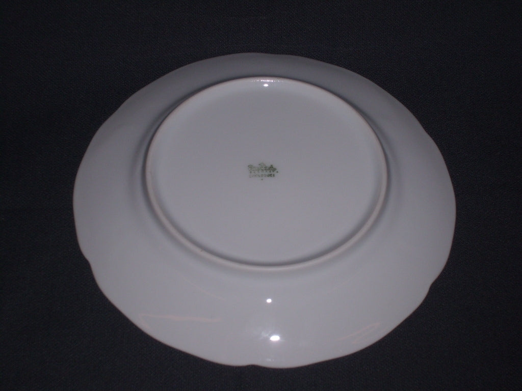 Rosenthal Sanssouci spierwit met bruin/rose roos ontbijtbord