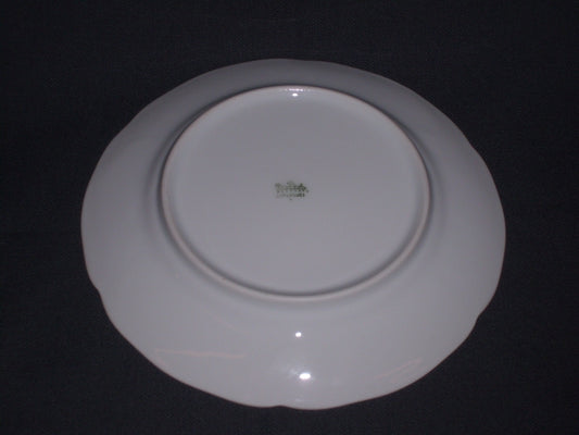 Rosenthal Sanssouci spierwit met bruin/rose roos ontbijtbord