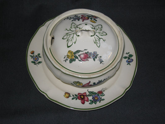 Villeroy & Boch Alt Strassburg oud stempel jampotje met onderbord