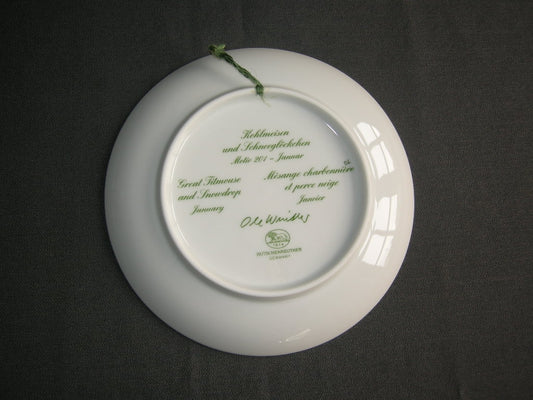 Hütschenreuther van de maand bordje O16 cm. serie 1 Januar