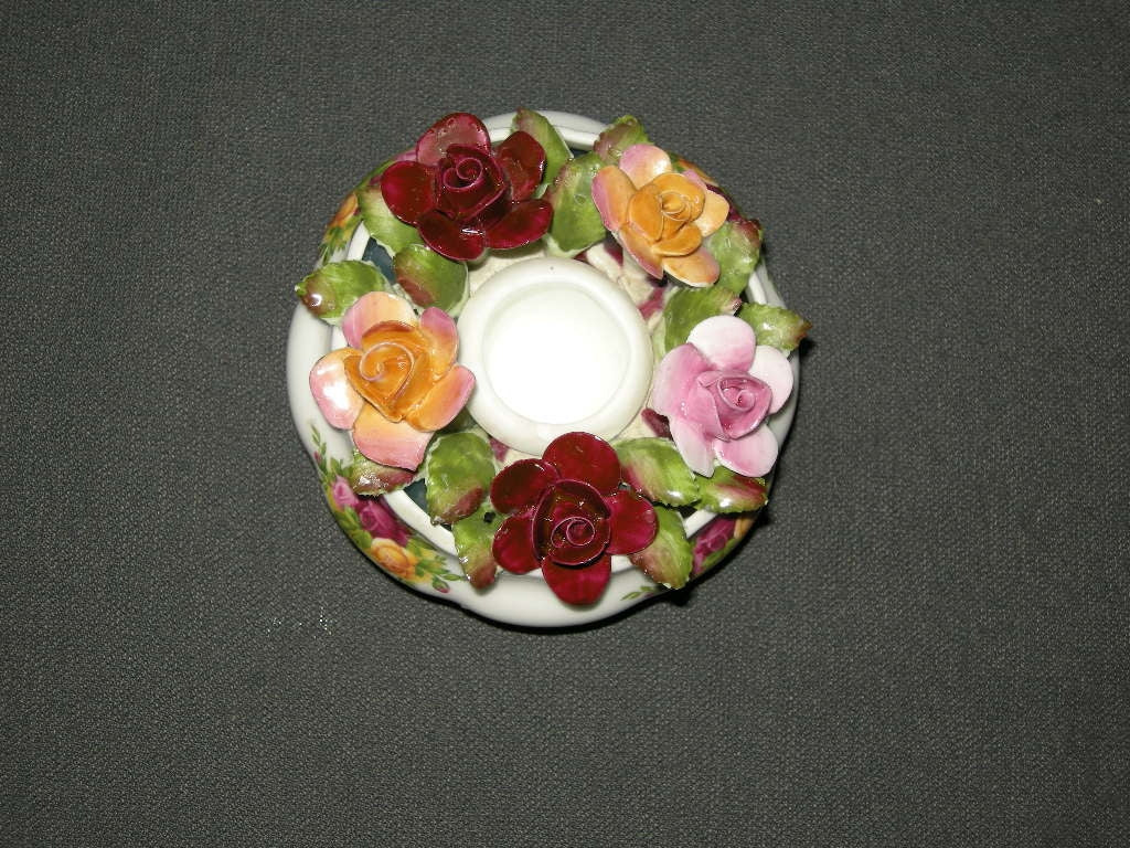 Royal Albert Old Country Roses kandelaar met bloemetjes