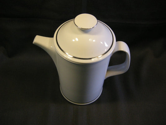Arzberg spierwit met zilverkleurige rand koffiepot