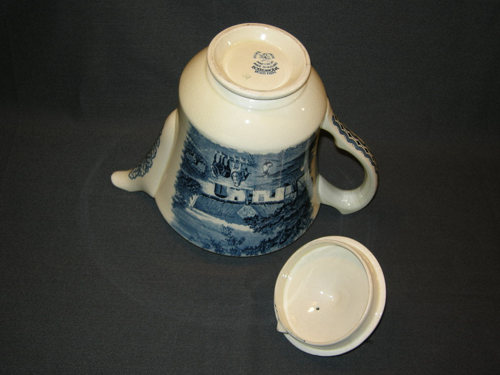 Societé Ceramique Boerenhoeve blauw koffiepot