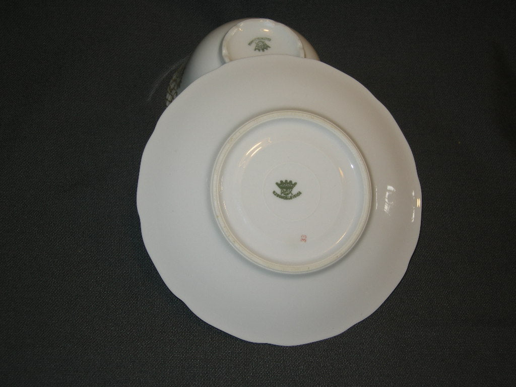 RKG wit bloemetjes goud kop & schotel