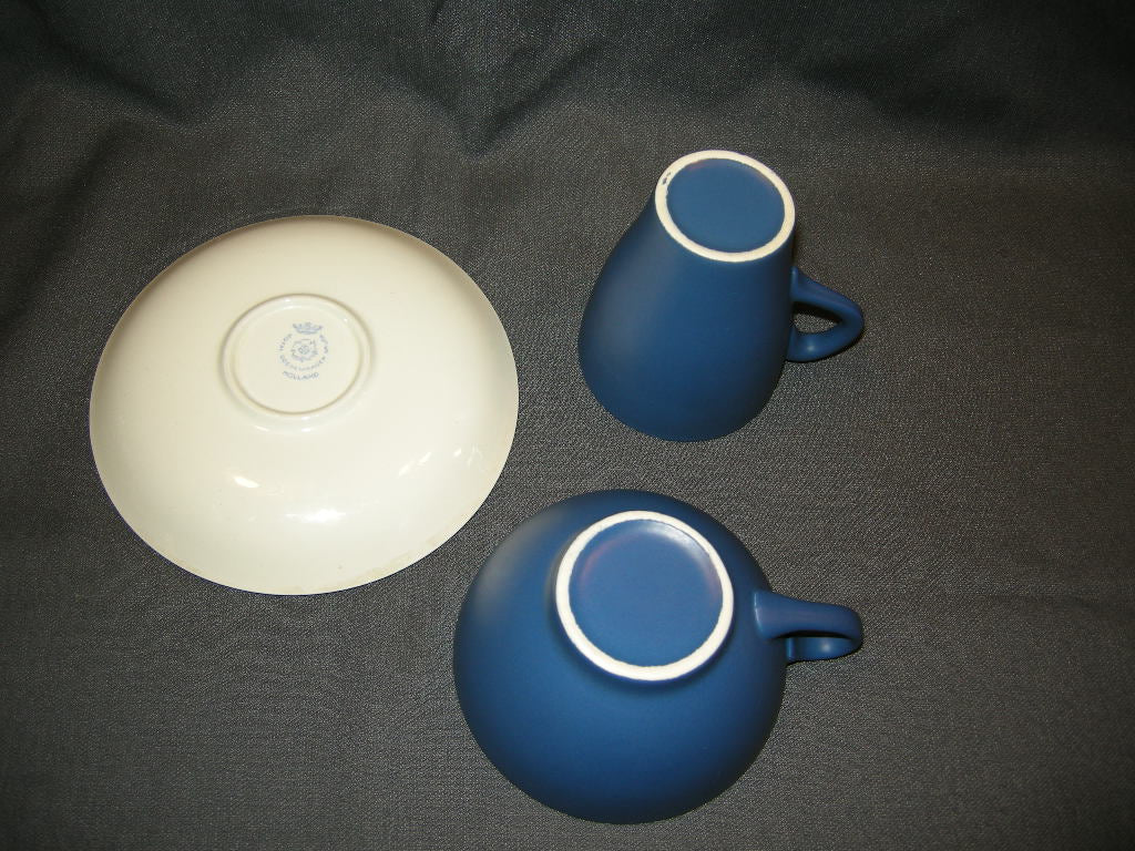 Goedewaagen Maestro matblauw koffie- en theekop & schotels