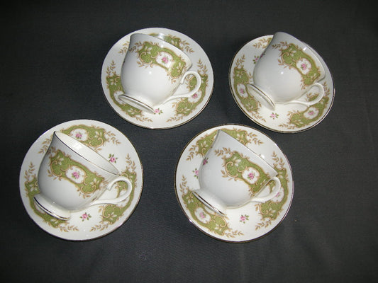 Royal Grafton wit - groen kop & schotels