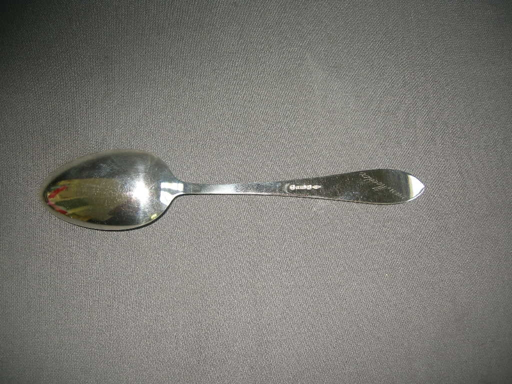 Gero verzilverd model 618 puntfilet lepel 21 cm. met gravure "van moeder"