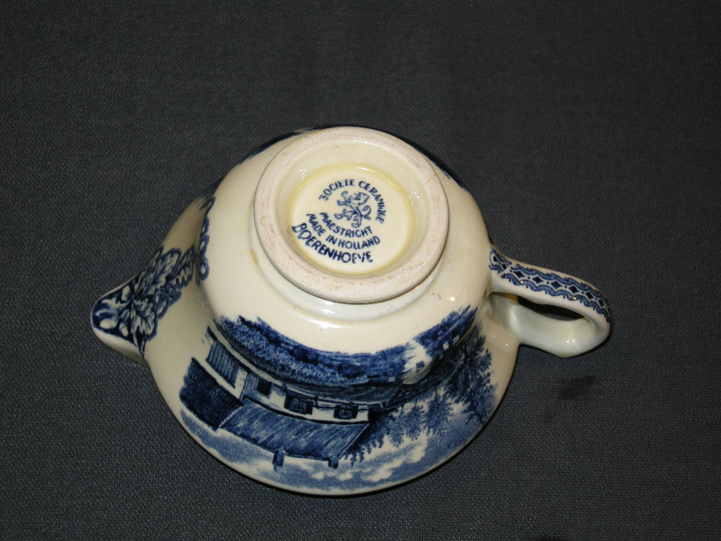 Societé Ceramique Boerenhoeve blauw melkkannetje