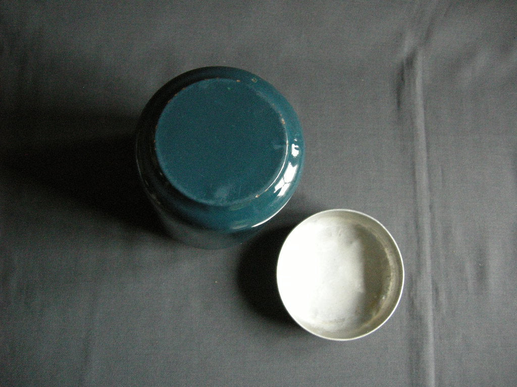 emaille petrol 001. voorraadbussen koffie - thee - suiker