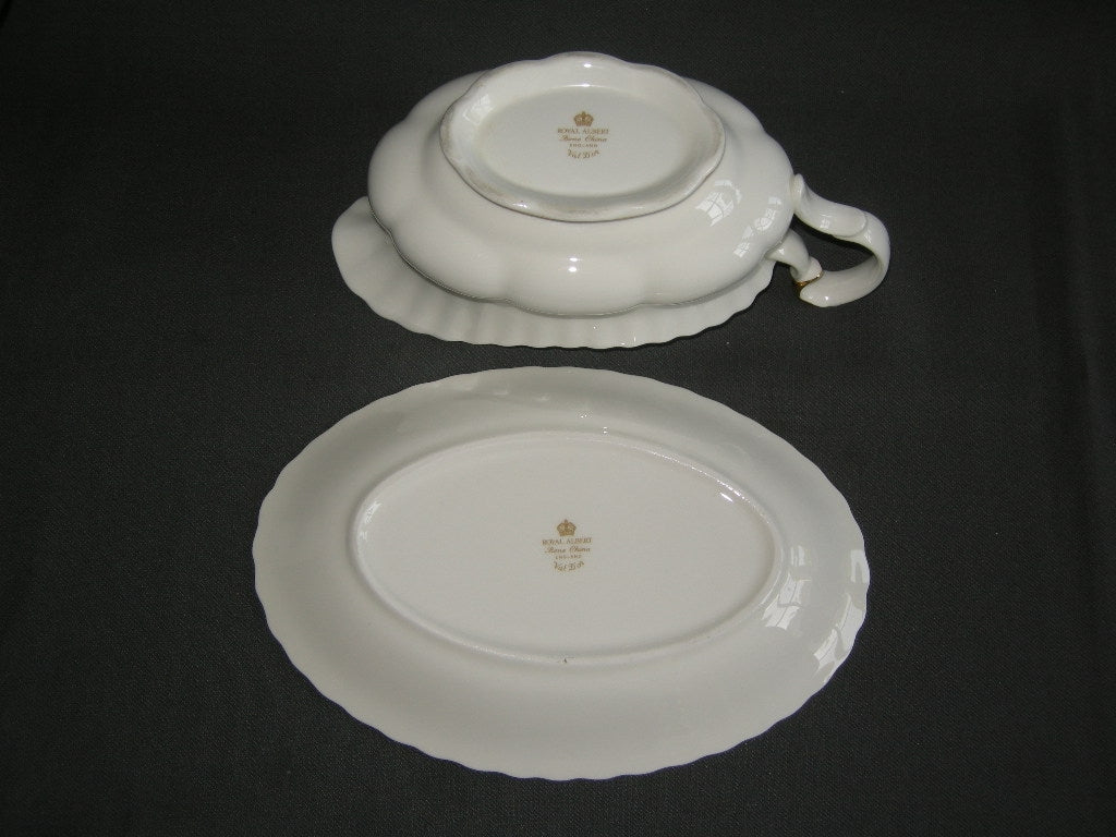 Royal Albert Val d'Or sauskom + onderschotel