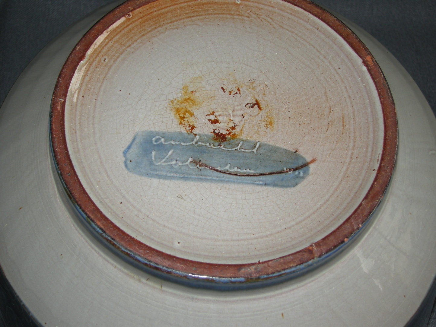 Volendams aardewerk blauw / grijs schaal