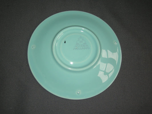 Huizen pastel aqua schotel O14,5 cm.