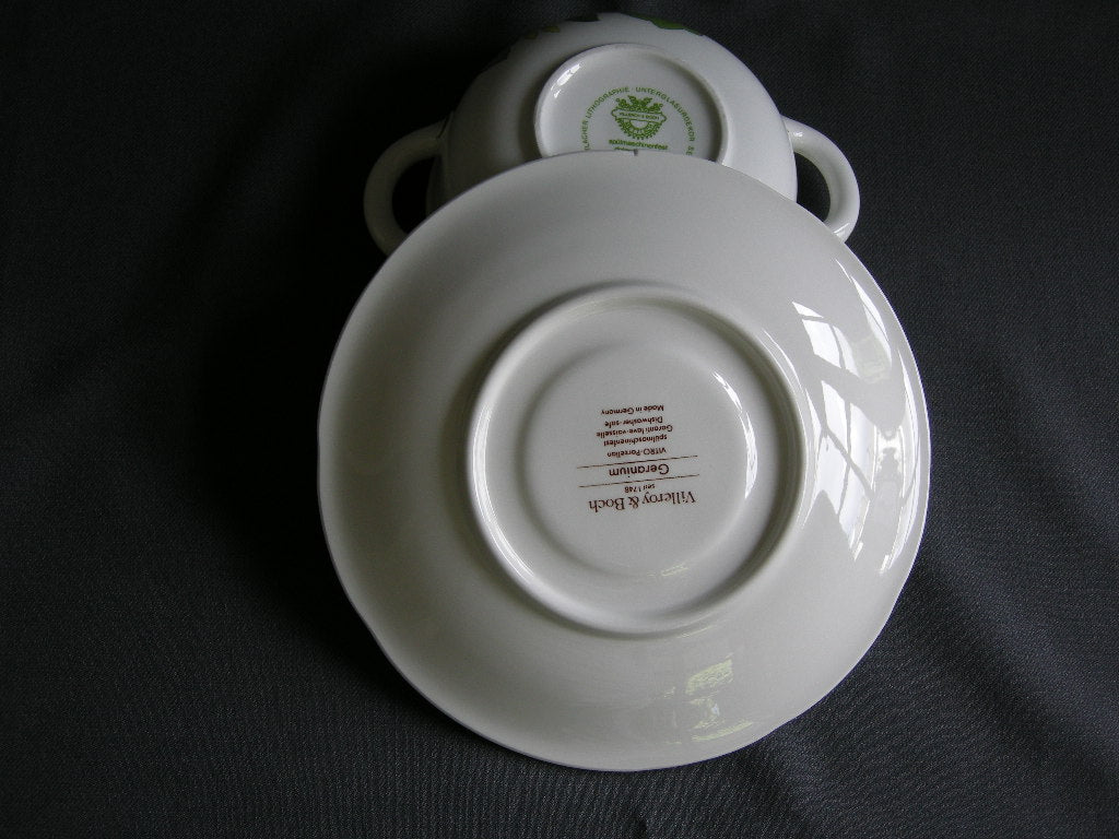 Villeroy & Boch Geranium soepkop & schotel met beschadiging schotel