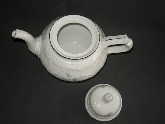 Rosenthal Sanssouci spierwit met blauw / grijze bloemetjes theepot