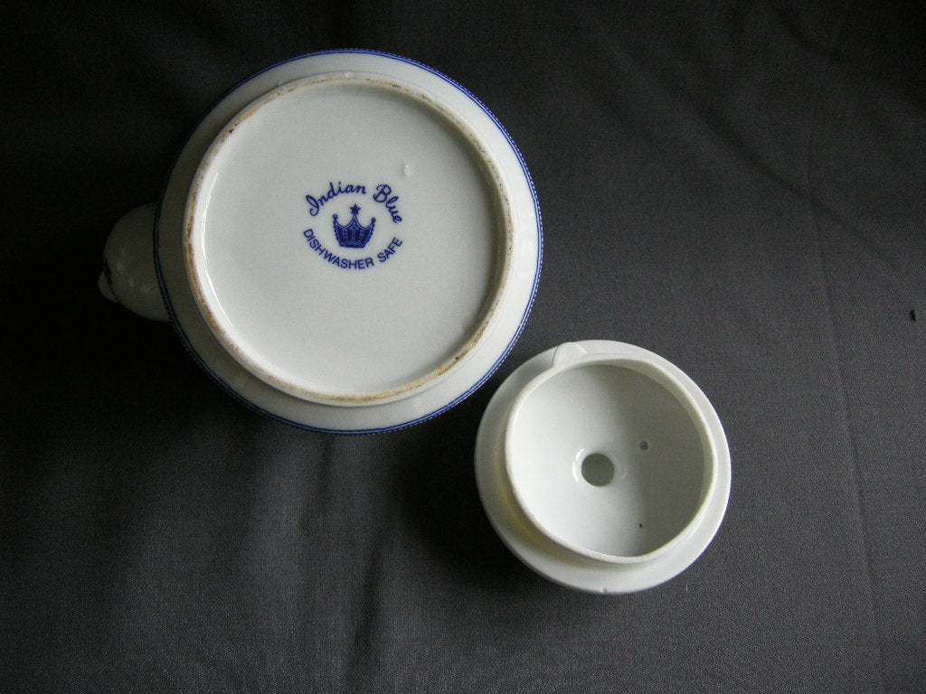 Indian Blue theepotje met lichte beschadiging
