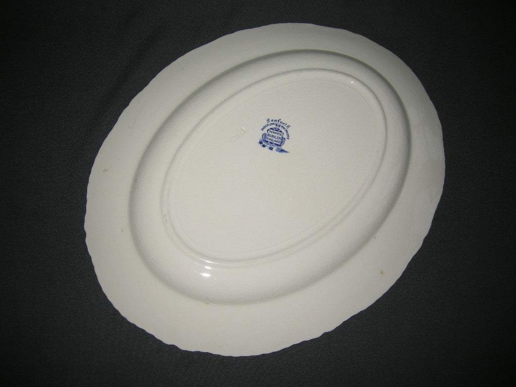Woods Seaforth blauw vleesschaal 36,5 x 28,5 cm., lichte verkleuring