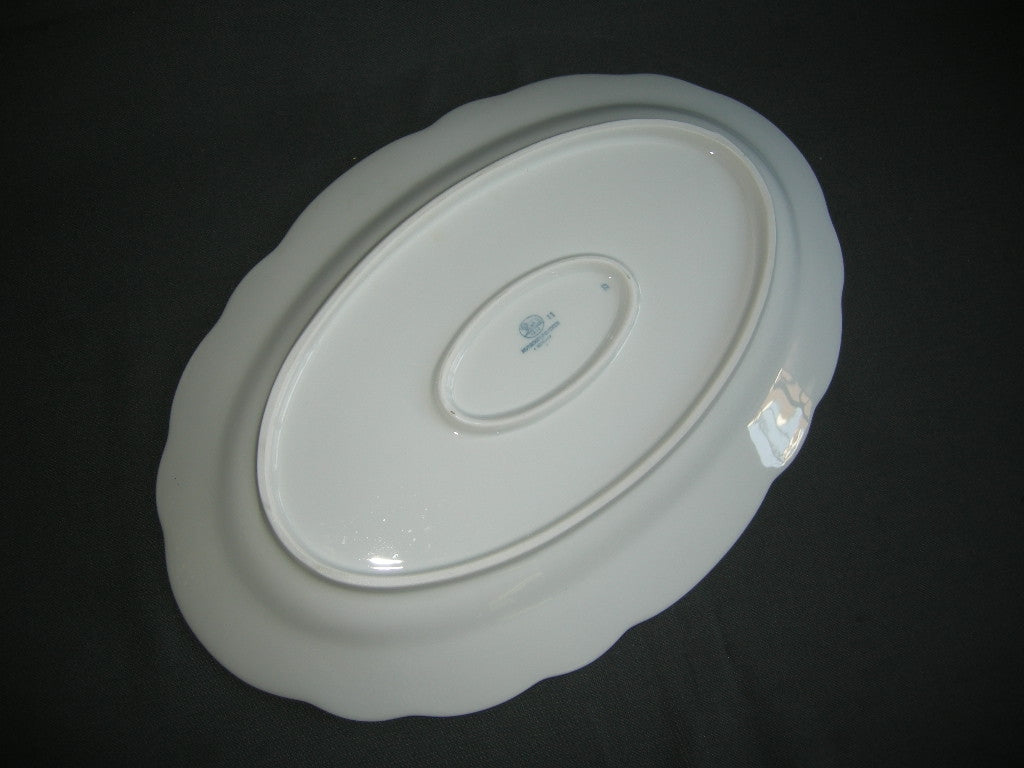 Hütschenreuther Blau Zwiebelmuster vleesschaal 38,5 cm.